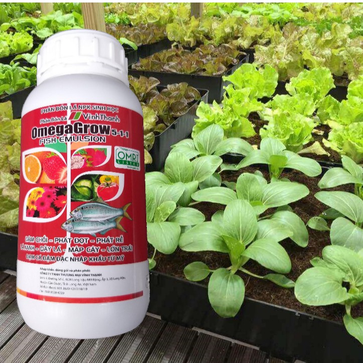 Phân Đạm Cá Sinh Học Nhập Khẩu Từ Mỹ , Omega Grow 5-1-1 chuyên dùng cho hoa hồng,cây kiểng,rau màu...