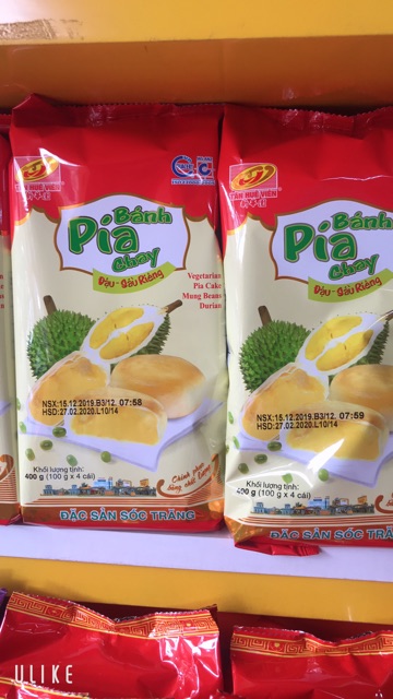 Pía Chay 400gr Tân Huê Viên ( Không Trứng ) - Đậu & Sầu Riêng  SIZE NHỎ