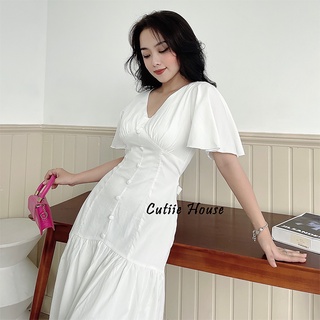 CÓ BIGSIZE - ĐẦM MIDI NÚT BỌC ĐUÔI CÁ