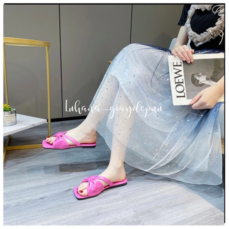 Dép lê nữ Luhana thời trang sắc màu siêu hot.Ms: DÉP THẮT NƠ