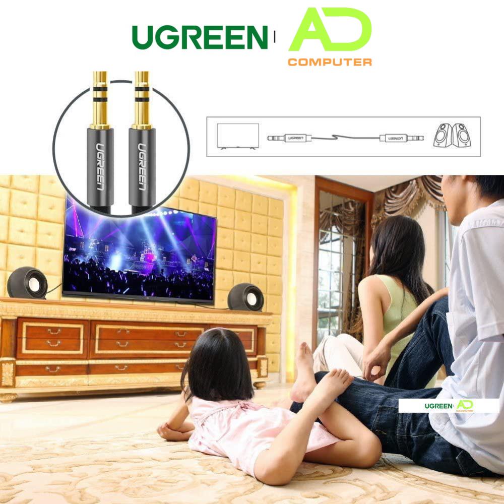 Dây Audio 3.5mm tròn mạ vàng 24K, TPE cao cấp UGREEN AV119 - Hàng phân phối chính hãng - Bảo hành 18 tháng