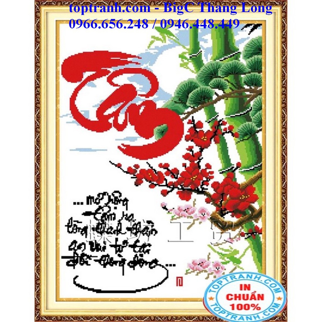 tranh thêu chữ thập chữ Tâm 222356 ( chưa thêu)