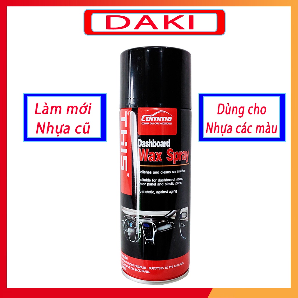 Dung Dịch Dưỡng Nhựa nhám - Phục Hồi Nhựa Làm Mới Ghế Da DASHBOARD WAXING 450ml DAKI