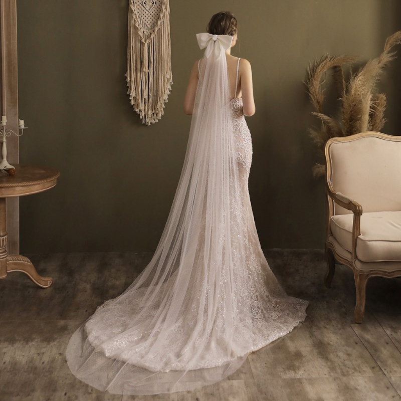 Mạng Che Mặt 1 Tầng Bằng Vải Tuyn Họa Tiết Chấm Bi Kèm Lược Lớn Cho Cô Dâu Trong Ngày Cưới