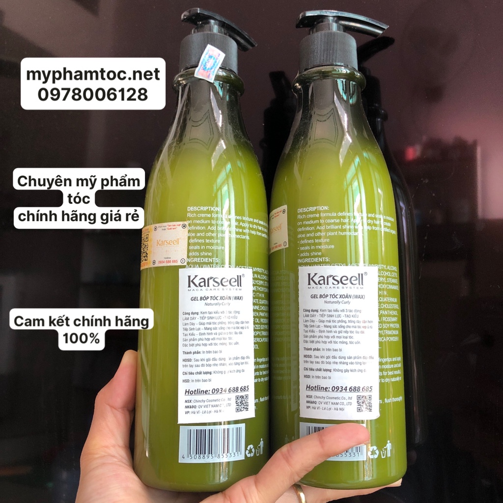GEL KARSEELL GIỮ NẾP TÓC UỐN XOĂN NATURALLY CURLY 500ML