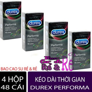 [COMBO HOT] 4 hộp bao cao su Durex Performa KÉO DÀI THỜI GIAN QUAN HỆ hộp 48 bcs