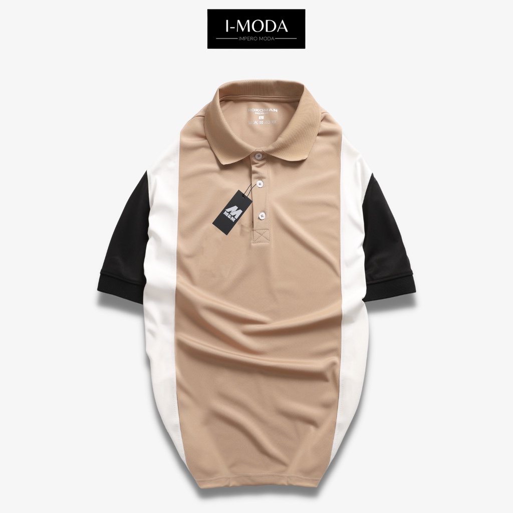 Áo Polo Nam Cổ Bẻ I-MODA Tay Ngắn Phối Sọc Vải Cotton CoolMax Pique Xuất Xịn Chuẩn Form Dày Dặn