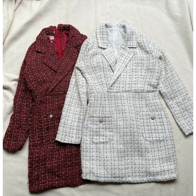 ⚡Bán Sỉ ⚡Đầm Váy dạ Tweed cổ vest nữ tính thời trang trẻ trung kiểu dáng hàn quốc | BigBuy360 - bigbuy360.vn