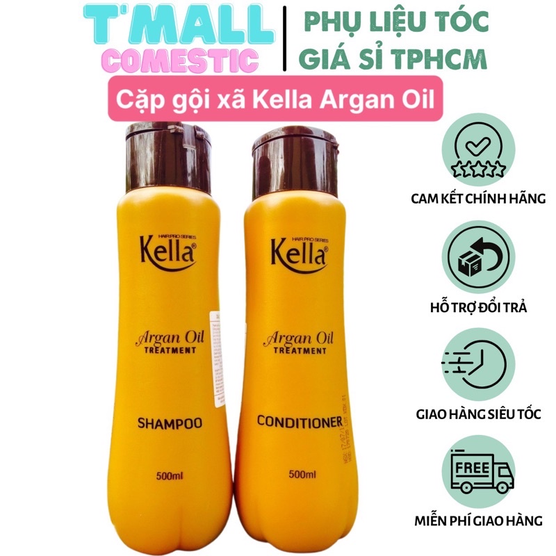 Cặp gội xả dưỡng tóc Kella Argan Oil 500ml