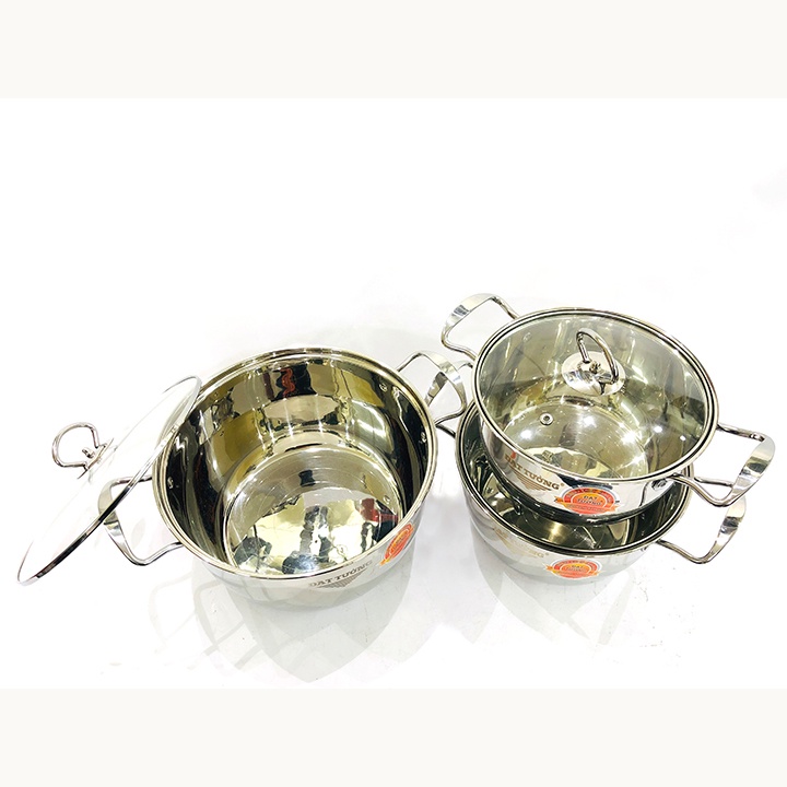 Bộ 3 nồi inox - Bộ nồi 3 đáy Đạt Tường-BN3D-04 Hàng Chính Hãng!