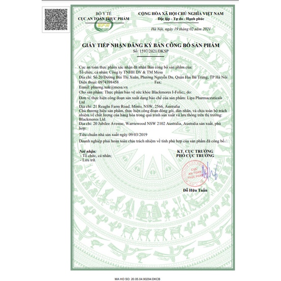 Viên uống bổ sung acid folic của blackmores, blackmores folate 500mcg 90 viên úc, vitamin b9, cho bà bầu