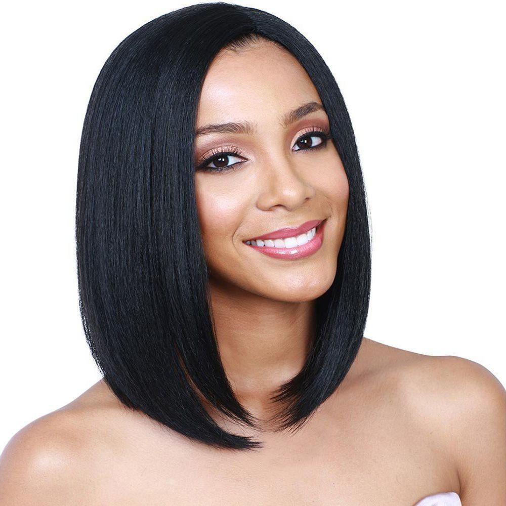 MOILYVN Tóc Giả Ngắn Màu Đen Tự Nhiên Thời Trang