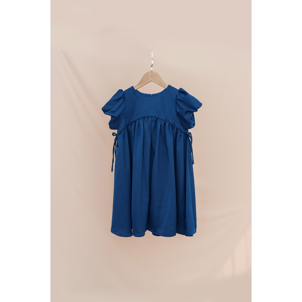 Váy thiết kế bé gái CRABIE babydoll tay bồng lụa dự tiệc xinh xắn - Silky Dress - Đỏ