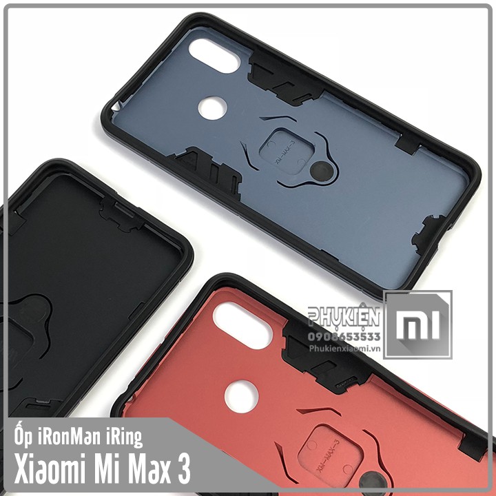 Ốp lưng Xiaomi Mi Max 3 iRON - MAN IRING Nhựa PC cứng viền dẻo chống sốc