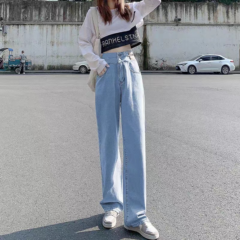 Quần Jeans Dài Ống Rộng Thời Trang Dành Cho Nữ