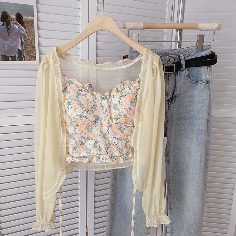 Áo khoác cardigan IELGY chiffon tay dài che nắng phong cách Hàn Quốc thời trang mùa hè mới cho nữ