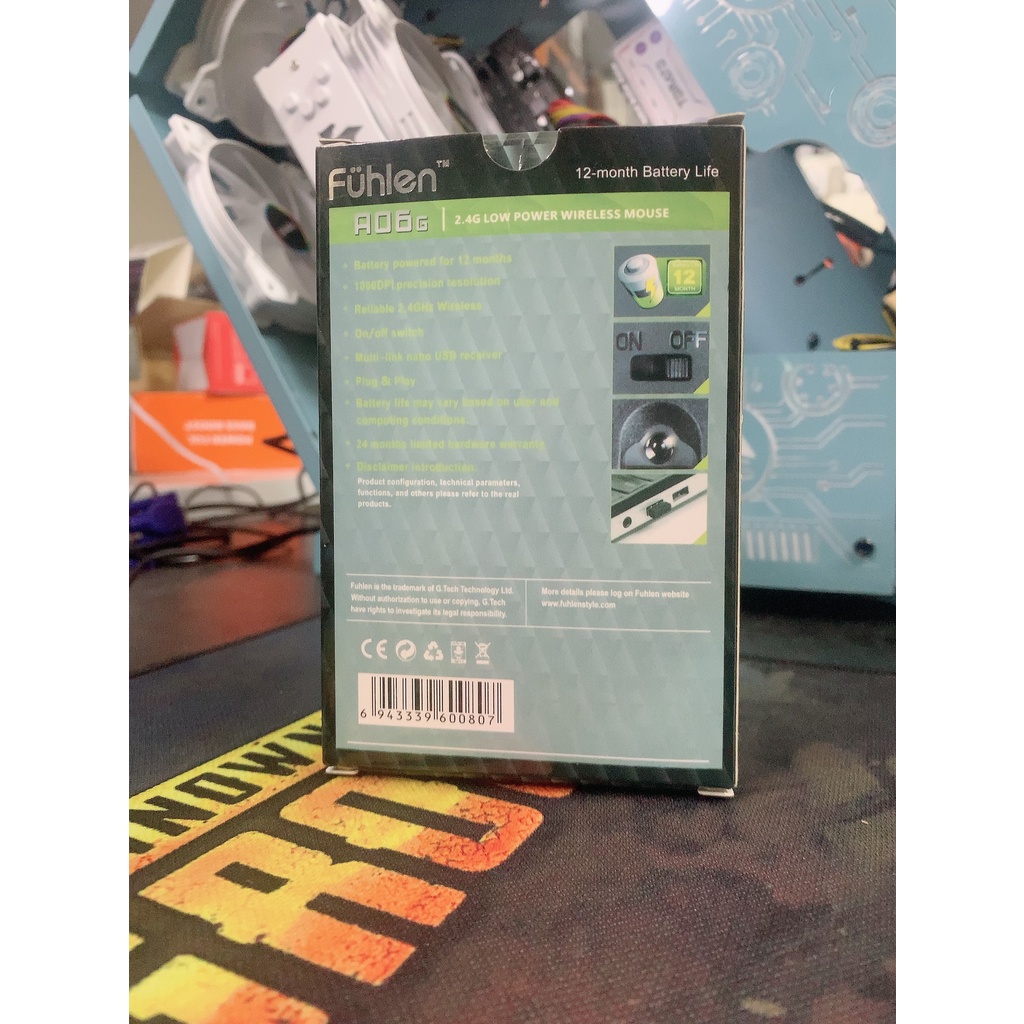 Chuột không dây fuhlen A06G màu đen  - bảo hành 2 năm đổi mới