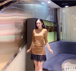 Váy chun eo phối ren sang chảnh