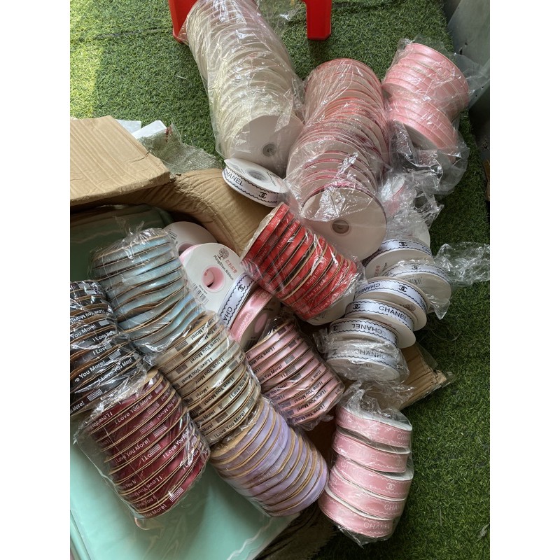 Ruy băng vải in chữ 1cm