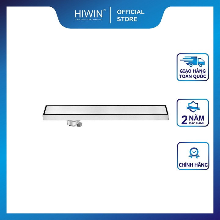 Phễu ga thoát sàn dài thoát nước nhanh inox 304 mặt mờ phi lệch kích thước 100x600mm HIWIN FD-10606
