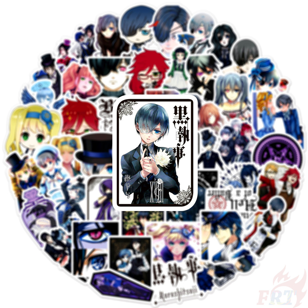 ❉ Black Butler Series 04 Anime Stickers ❉ 50Pcs/Set Ciel Sebastian Waterproof DIY Fashion Luggage Laptop Skateboard Doodle Decals Stickers