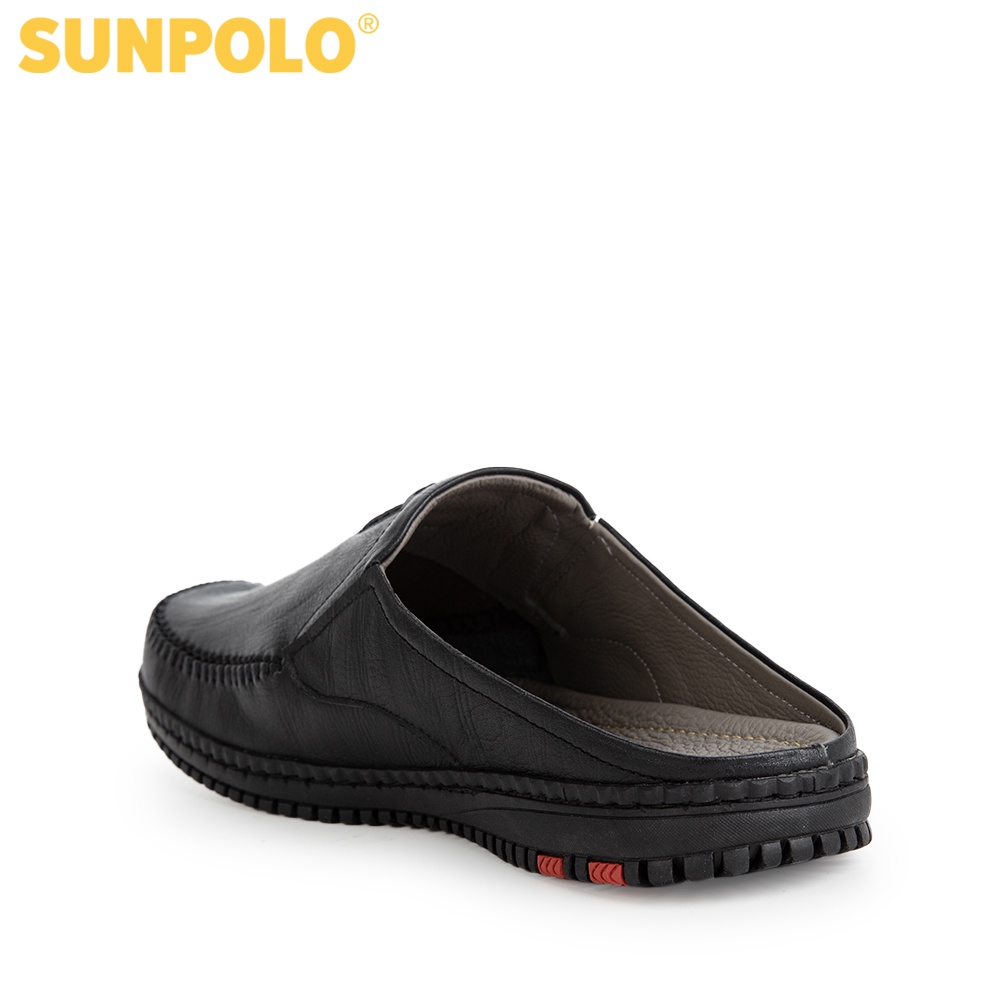 Giày sục dép nam Da bò cao cấp SUNPOLO đi làm công sở, đi chơi Màu Đen/Nâu - SUT327