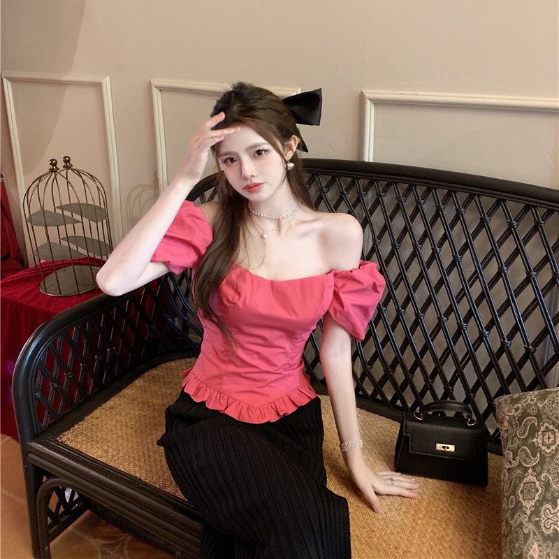 Áo Tay Ngắn Trễ Vai Thiết Kế Hợp Thời Trang Cho Nữ