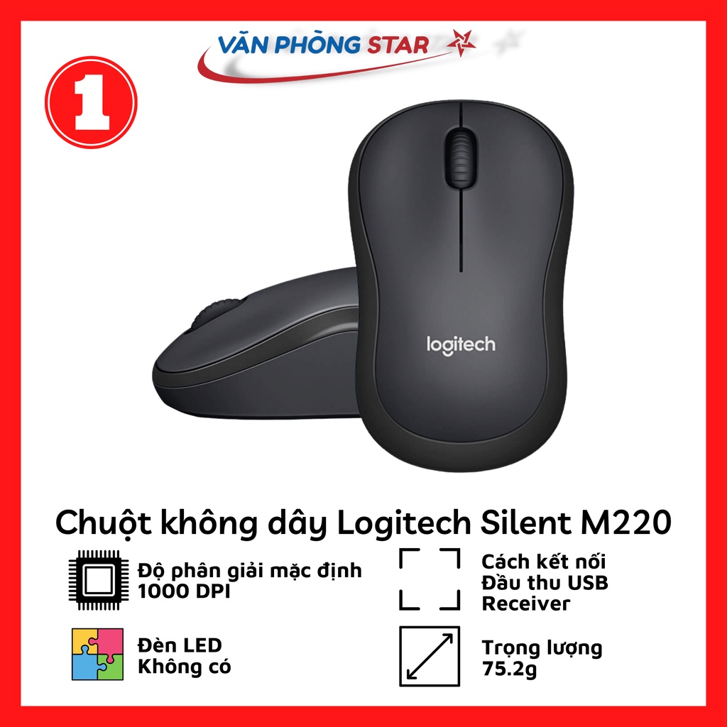 Chuột không dây logitech m220 chính hãng