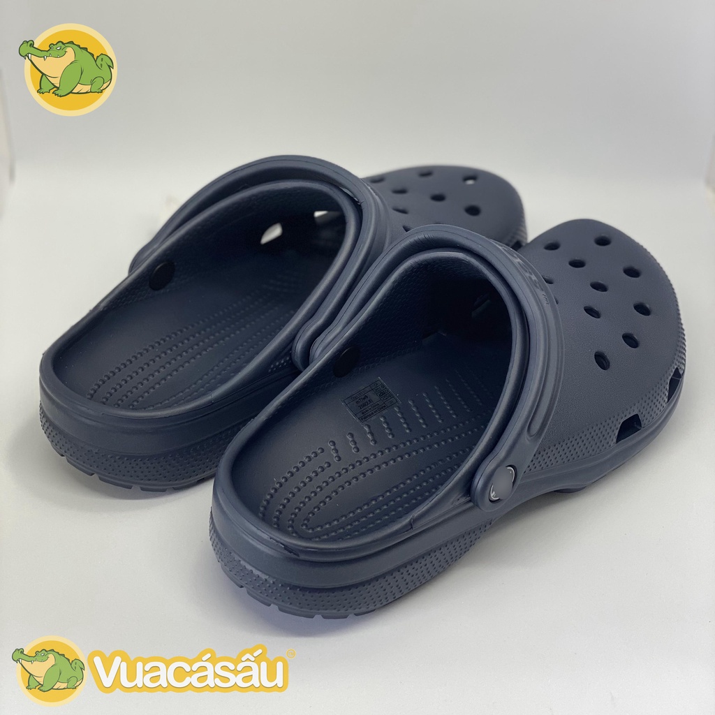 Dép CROCS CLASSIC CLOG Nam Nữ màu Xanh Đen, Siêu Mềm Nhẹ và Êm Ái, chống trơn trượt, đi mưa - Vua Cá Sấu