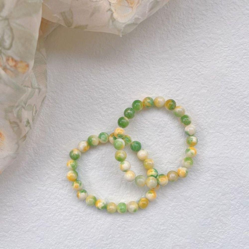 Vòng Tay Dây Co Giãn Đính Hạt Màu Kẹo Ngọt Thiết Kế Thời Trang Dễ Thương Cho Nữ
