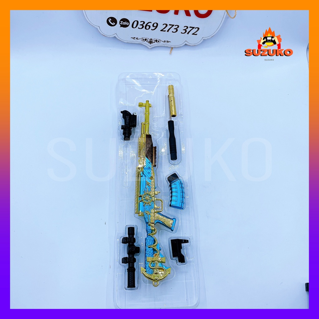 Mô hình súng kim loại lắp ráp pubg, csgo free fire đồ chơi lắp ráp SKS Braves Danger nhân vật dài 24cm sưu tầm