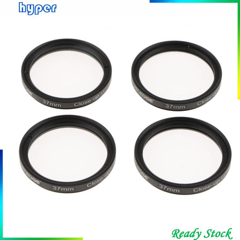 4 Pcs 37mm Macro Close Up +1 +2 +4 +10 Lens Filter Kit Set with Carry Pouch