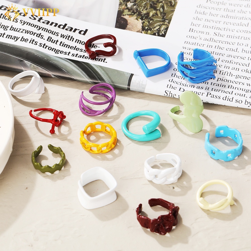 Nhẫn Nhựa Nhiều Màu Sắc Tùy Chọn Phong Cách Hàn Quốc Thời Trang Cho Nữ