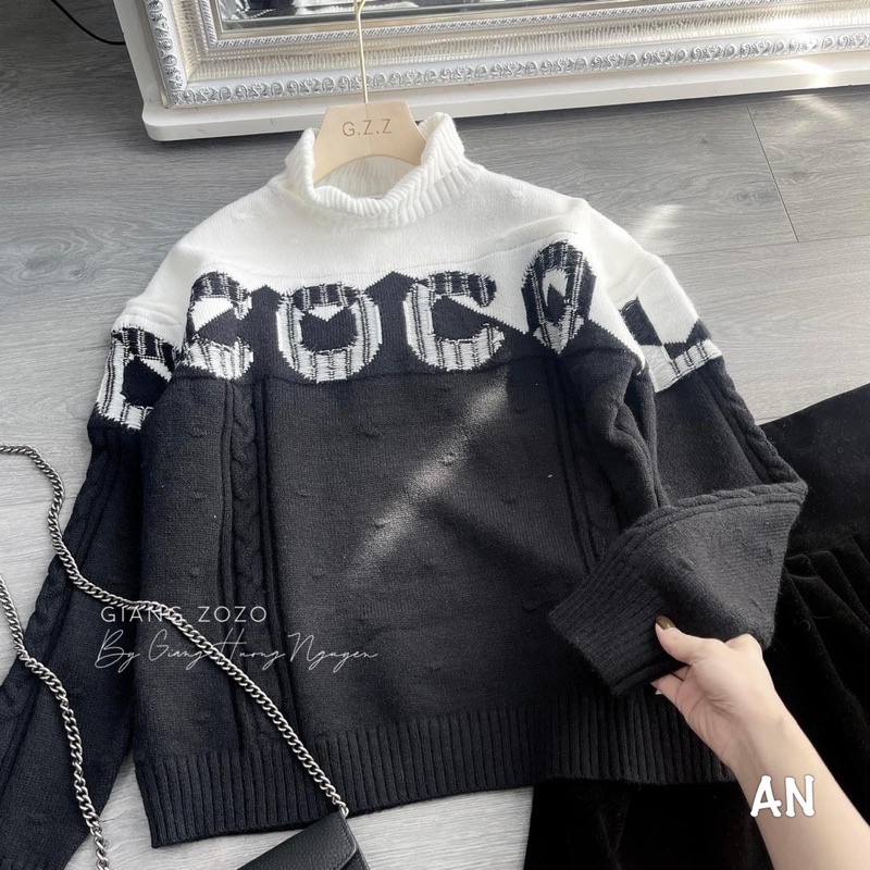 Áo len pha màu coco mĩ chân vây hay quần jeans cực đẹp