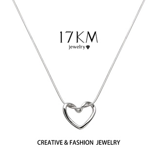 Vòng cổ bạc 17KM mặt trái tim đơn giản thời trang cho nữ