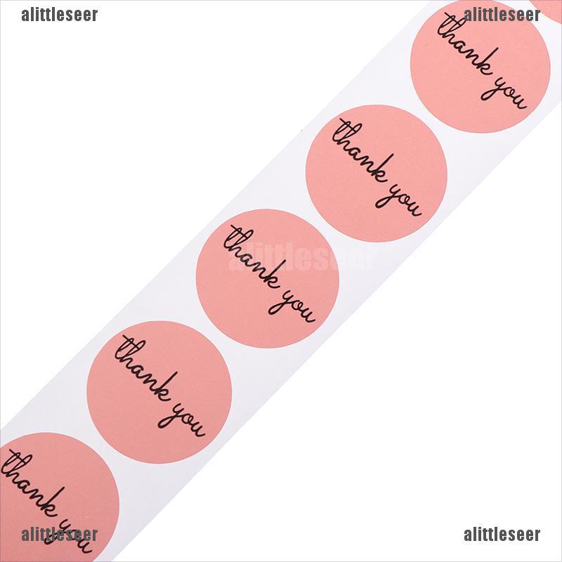 Set 500 Miếng Dán 1 Inch Màu Hồng In Chữ Thank You Trang Trí Lễ Hội