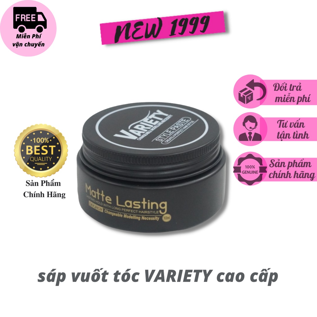 Sáp vuốt tóc nam nữ tạo kiểu VARIETY newm cap cấp bóng mượt siêu giữ nếp