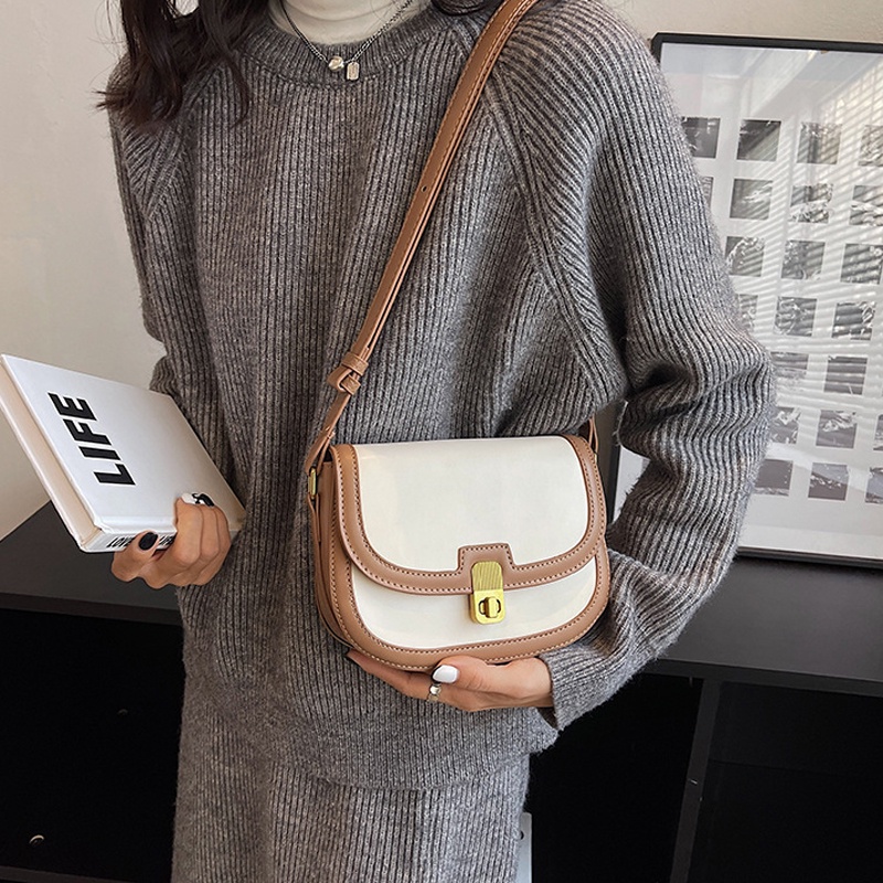 Ielgy Túi Yên Ngựa Màu Trơn Chất Lượng Cao Cho Nữ