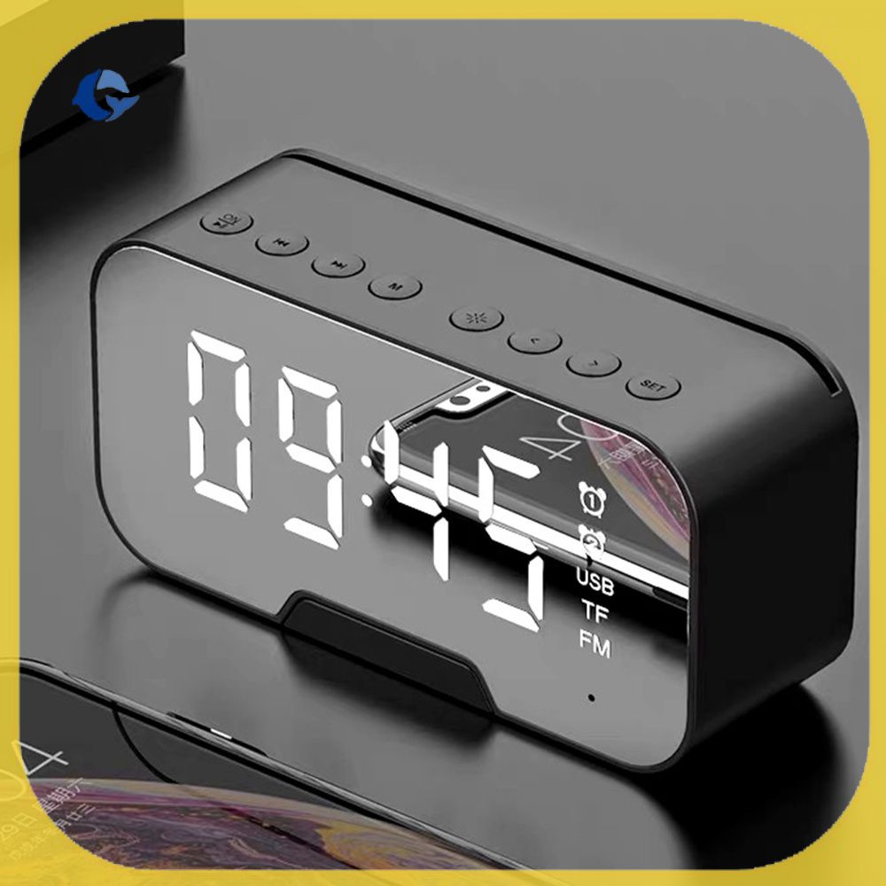 Loa bluetooth 5.0 không dây có đồng hồ báo thức kèm giá đỡ điện thoại