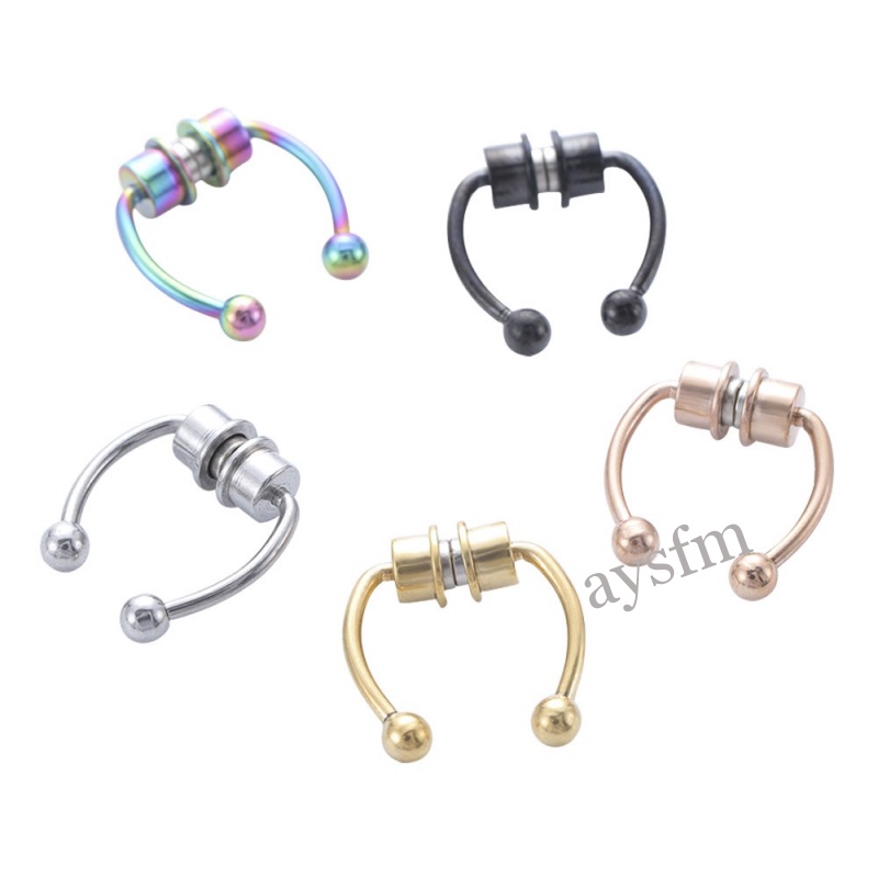 Khuyên mũi inox 316L từ tính sành điệu tùy chọn màu sắc