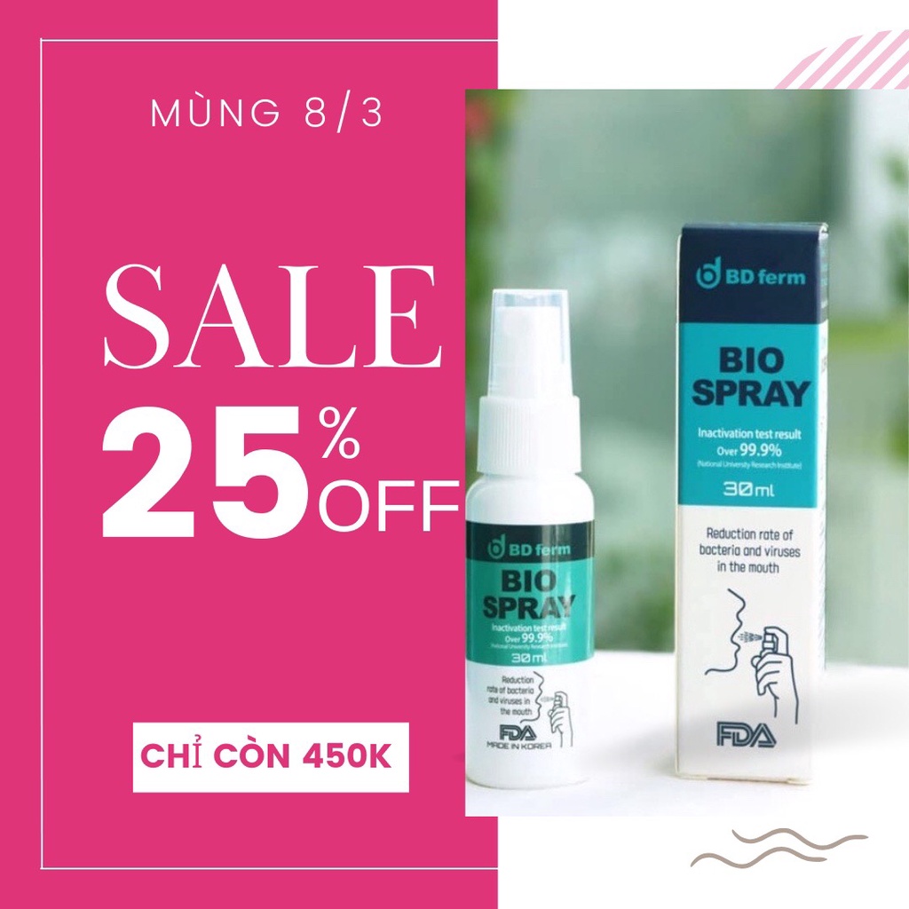 Xịt Họng Sinh Học Bdferm Bio Spray 30ml - Nhập Khẩu Chính Hãng