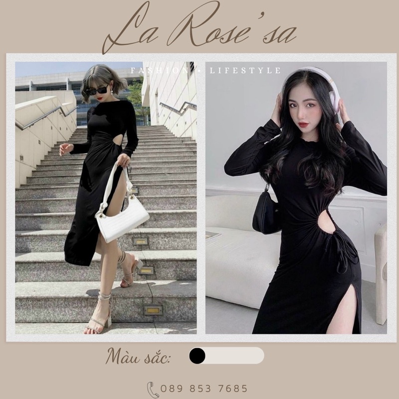 🌺 ĐẦM BODY TAY DÀI KHOÉT EO RÚT XẺ TÀ PHONG CÁCH DỰ TIỆC ✨