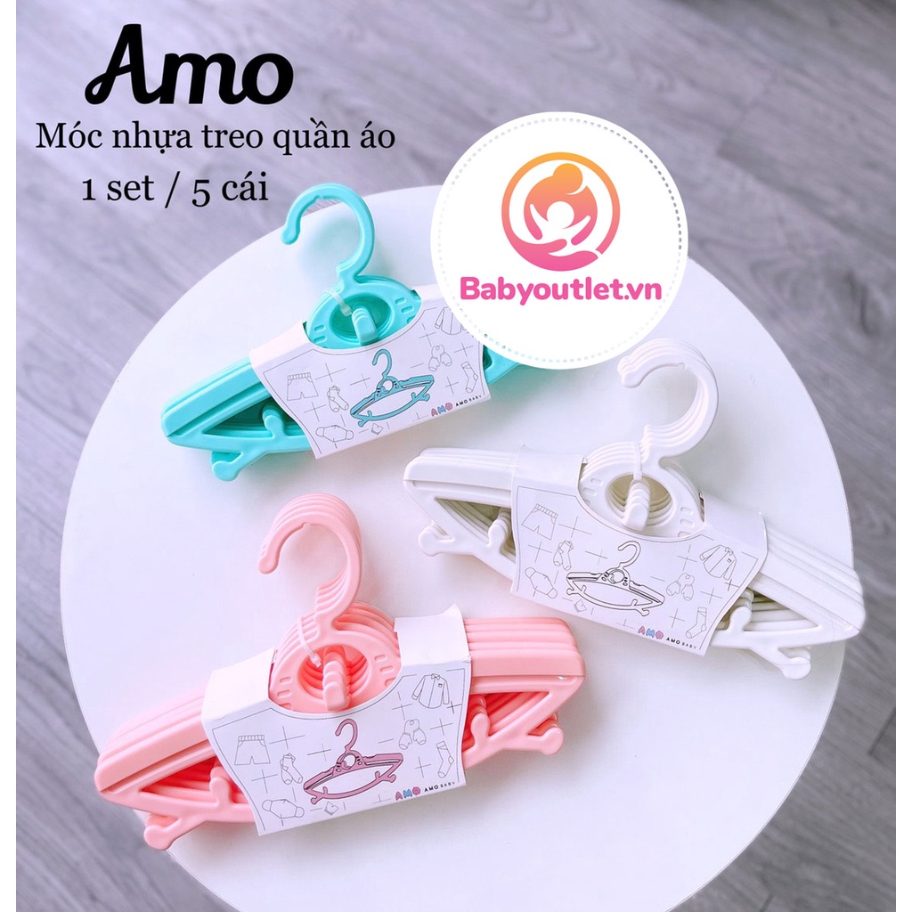 Set 5 móc treo quần áo Amo cho bé siêu xinh