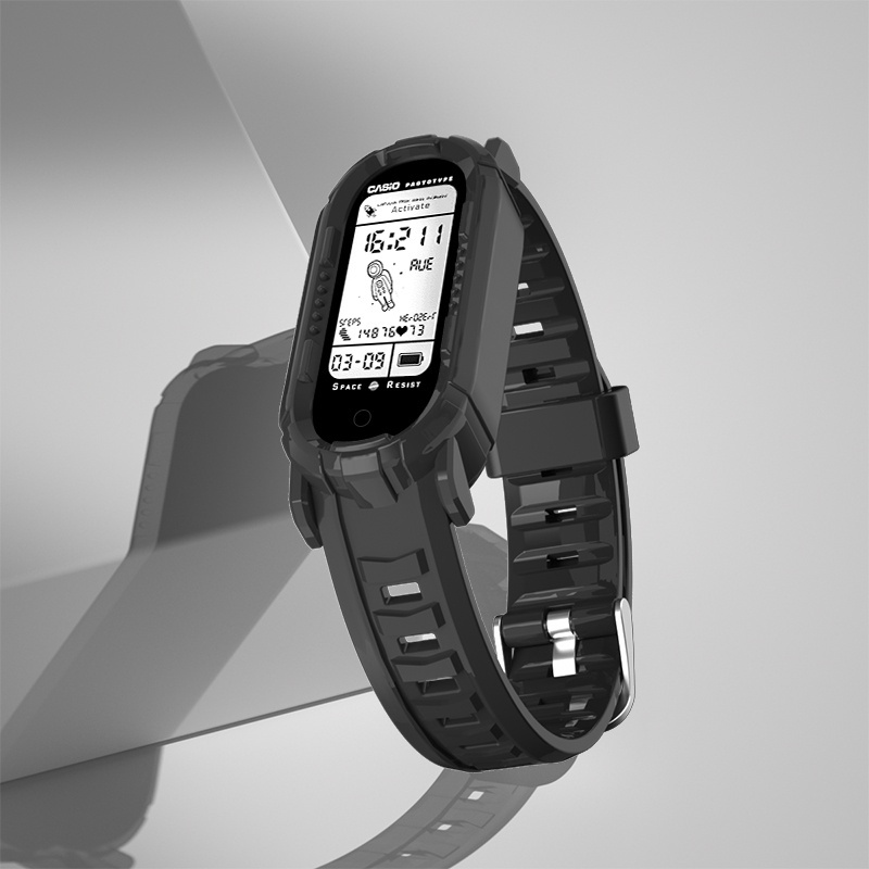 Dây Đeo Tay Thay Thế Bằng Silicon Trong Suốt Màu Hồng / Xanh Lá Cho Xiaomi Mi Band 6 5 4 3 7 M Miband band6