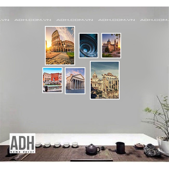 Tranh treo tường bộ 6 kiến trúc la mã ADH191031