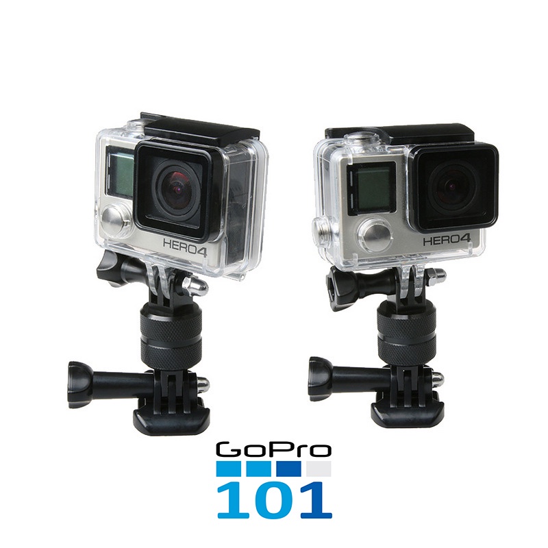 Mount Thép 2 Đầu CNC Xoay 360 độ cho máy quay hành động GoPro, Sjcam, Yi Action, Osmo Action - GoPro101 - inoxnamkim