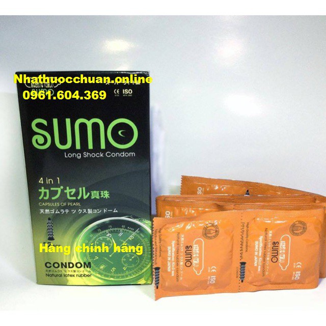 Bao cao su Sumo 4 in 1 Nhật bản phát hiện bệnh tình dục hộp 12 chiếc