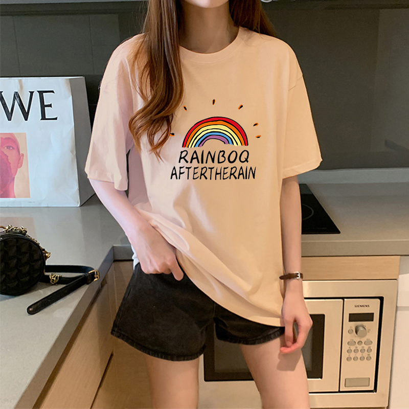 NRVP Áo thun nữ tay ngắn 100% cotton phong cách Hàn Quốc 2021