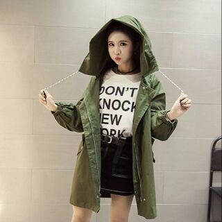 Áo khoác gió dáng vừa kiểu Hàn Quốc