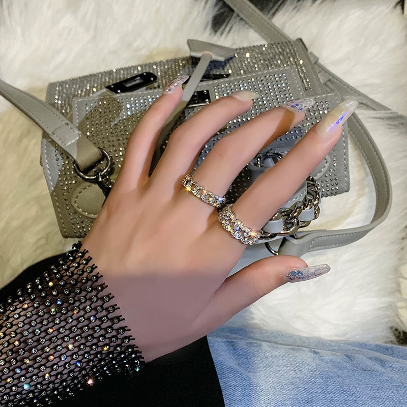 Nhẫn Kim Cương Pha Lê Bạc 925 Thiết Kế Sang Trọng Thời Trang Cho Nữ